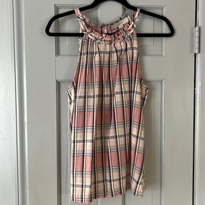 Loft plaid camisole size medium pink and blues